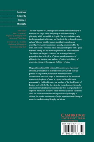 Margaret Cavendish: Observations upon Experimental Philosophy (Cambridge Texts in the History of Philosophy) - Retail Maharaj
