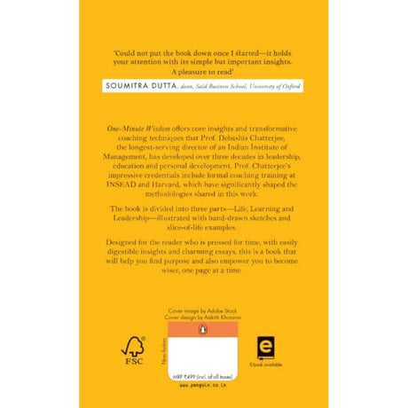 One Minute Wisdom: Transformative Coaching for Life, Learning and Leadership | Powerful Insights from an IIM Professor | Bite-Sized Guide to Personal Growth & Lasting Life Lessons - Retail Maharaj