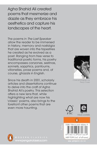 The Last Speaker: Selected Poems of Agha Shahid Ali | Modern Indian English Poetry Collection Featuring Ghazals, Sonnets & Free Verse - Retail Maharaj