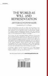 SCHOPENHAUER-THE WORLD AS WILL AND REPRE - Retail Maharaj
