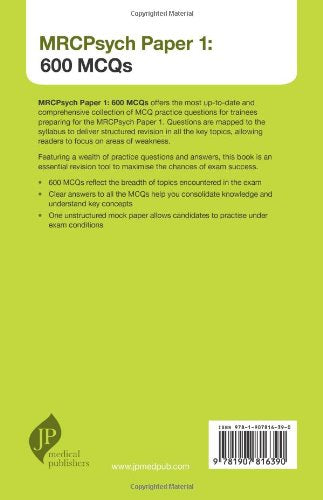 MRCPSYCH PAPER 1:600 MCQS - Retail Maharaj