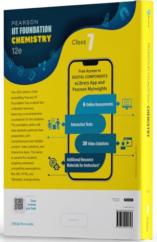 Pearson IIT Foundation'25 Chemistry Class 7 | For JEE, NTSE & Olympiad Exams | As per CBSE, ICSE & State Curriculums | Free acess to 6 Online Assessments, 30 Video Solutions & Interactive Tests via Pearson MyInsights & elibrary | 12th edition - Retail Maharaj