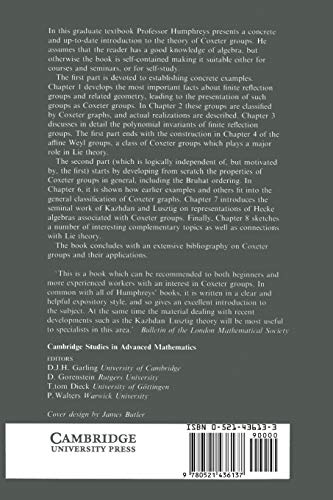 Reflection Groups and Coxeter Groups: 29 (Cambridge Studies in Advanced Mathematics, 29) - Retail Maharaj