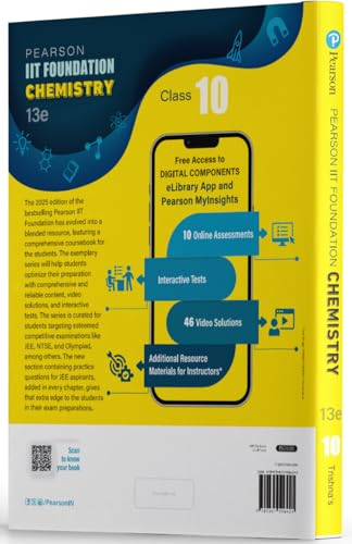 Pearson IIT Foundation' 25 Chemistry Class 10 | For JEE, NTSE & Olympiad Exams |As per CBSE, ICSE & State Curriculums | Includes JEE Practice Questions | Free acess to 10 Online Assessments, 46 Video Solutions & Interactive Tests via Pearson MyInsights & - Retail Maharaj