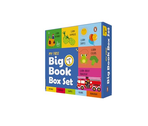 My First Big Book Boxset-Volume 1 (5 Books): A Pizza Box of 5 Large Font Illustrated Board Books on Alphabet, Numbers, Colors, Shapes & Transport | Vocabulary Builder for Preschool Kids, Toddlers I Perfect Gift Set I Ages 1+ [Select Learning] - Retail Maharaj