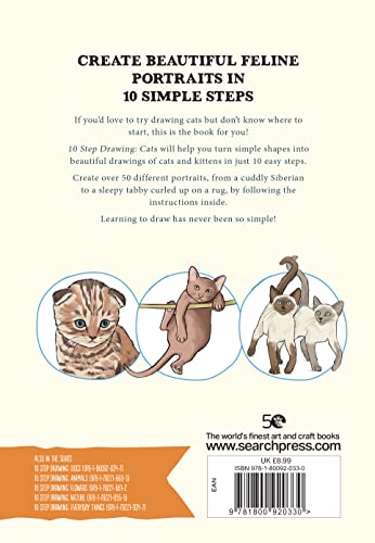 10 Step Drawing: Cats: Draw Over 50 Fabulous Felines in 10 Easy Steps - Retail Maharaj