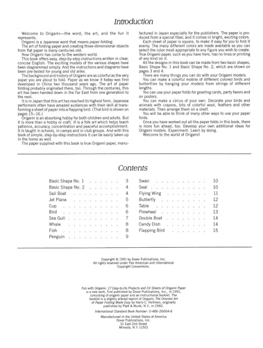 Fun with Origami: 17 Easy-to-Do Projects and 24 Sheets of Origami Paper. (Dover Origami Papercraft) - Retail Maharaj