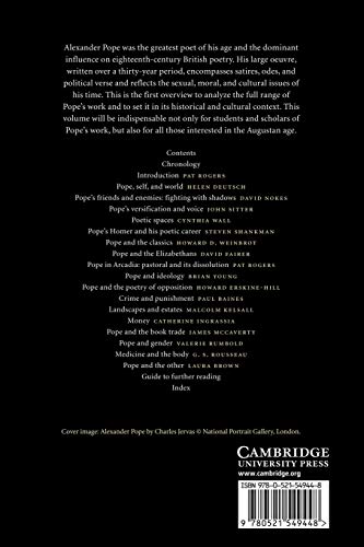 The Cambridge Companion to Alexander Pope (Cambridge Companions to Literature) - Retail Maharaj