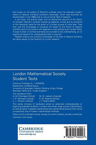 Introduction to Compact Riemann Surfaces and Dessins d'Enfants: 79 (London Mathematical Society Student Texts) - Retail Maharaj