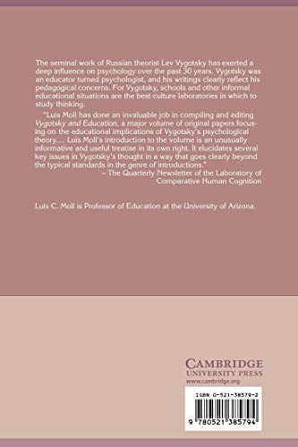 Vygotsky and Education: Instructional Implications and Applications of Sociohistorical Psychology - Retail Maharaj