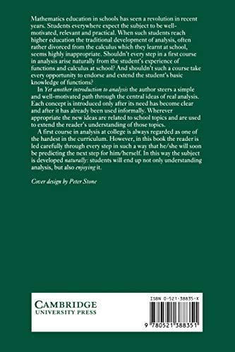 Yet Another Introduction to Analysis - Retail Maharaj