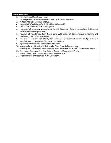 Plant Biotechnology: Practical Manual | e - Retail Maharaj