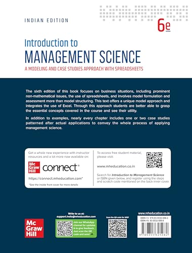 Introduction to Management Science (A Modeling and Case Studies Approach with Spreadsheets)| 6th Edition - Retail Maharaj