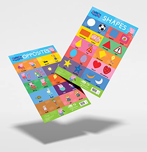 Peppa Pig - My First Early Learning Charts : Learning With Peppa (10 Charts - Alphabet, Animals, Birds, Colors, Fruits, Numbers, Opposites, Shapes, Transport, Vegetables) - Retail Maharaj