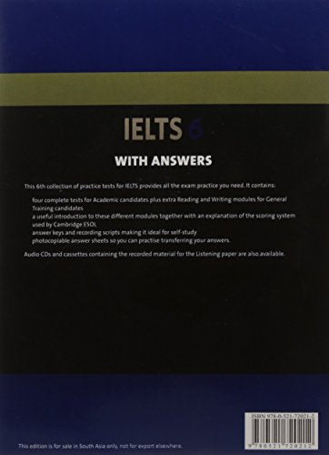 CAMB IELTS 6 : WITH ANSWERS WITH 2ACDS (SOUTH ASIAN EDN) - Retail Maharaj