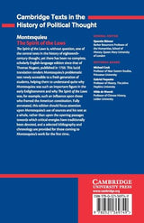 Montesquieu: The Spirit of the Laws (Cambridge Texts in the History of Political Thought) - Retail Maharaj