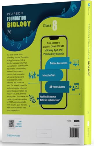Pearson IIT Foundation' 25 Biology Class 8 | For NEET, NTSE & Olympiad Exams | As per CBSE, ICSE & State Curriculums | Includes NEET Practice Questions | Free acess to 7 Online Assessments, 33 Video Solutions & Interactive Tests via Pearson MyInsights & e - Retail Maharaj