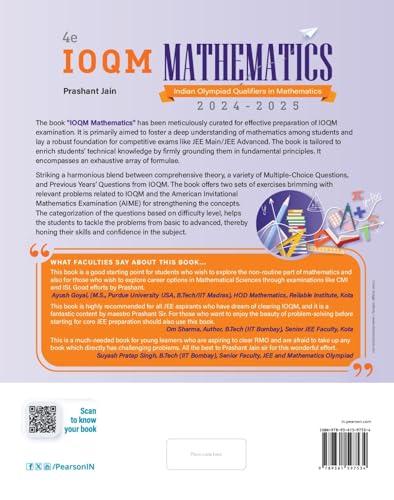 New Edition - IOQM Mathematics, 4th Edition | Indian Olympiad Qualifiers in Mathematics 2024 – 2025 | American Invitational Mathematics Examination (AIME) | Includes 2024 Paper with Solutions | - Pearson - Retail Maharaj
