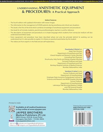 UNDERSTANDING ANESTHETIC EQUIPMENT & PROCEDURES A PRACTICAL APPROACH - Retail Maharaj