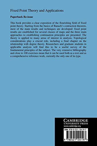 Fixed Point Theory and Applications: 141 (Cambridge Tracts in Mathematics) - Retail Maharaj