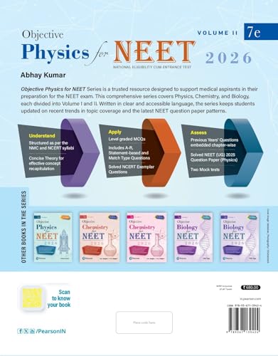Pearson Objective Physics for NEET Volume II – 2026 | As Per NCERT & NMC Syllabi | 5000+ MCQs to Strengthen Exam Practice | Chapter wise PYQ & NEET ... as Per NEET Exam Pattern | - 7th Edition - Retail Maharaj