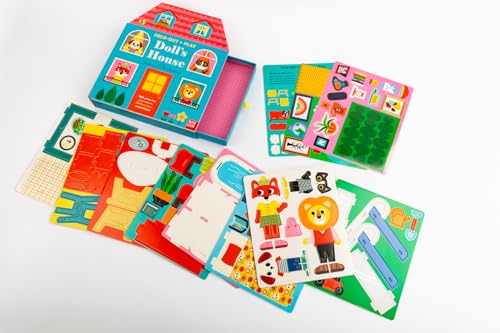 Fold-Out + Play: Doll's House: Build your own 3D house with interactive play pieces and stickers - Retail Maharaj