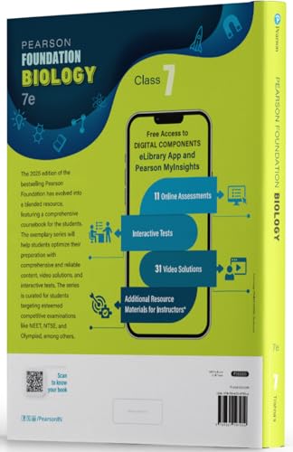 Pearson IIT Foundation' 25 Biology Class 7 | For NEET, NTSE & Olympiad Exams |As per CBSE, ICSE & State Curriculums| Free acess to 11 Online Assessments, 31 Video Solutions & Interactive Tests via Pearson MyInsights & elibrary | 7th edition - Retail Maharaj