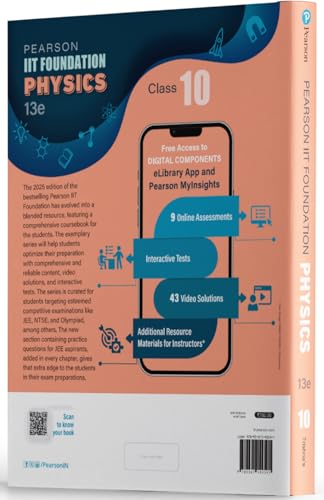Pearson IIT Foundation' 25 Physics Class 10 | For JEE, NTSE & Olympiad Exams |As per CBSE, ICSE & State Curriculums | Includes JEE Practice Questions | Free acess to 9 Online Assessments, 43 Video Solutions & Interactive Tests via Pearson MyInsights & eli - Retail Maharaj