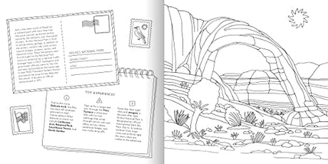 Road Trip! Coloring Book: Color Your Way to National Parks, Landmarks, and Roadside Attractions: A Coloring Book - Retail Maharaj
