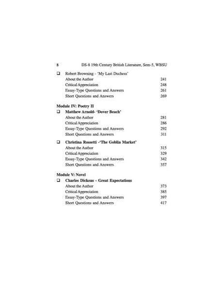 19th Century British Literature (DS 8) ENGDSC508T, Sem-5, WBSU (Text with Guide) (English Version) - Retail Maharaj