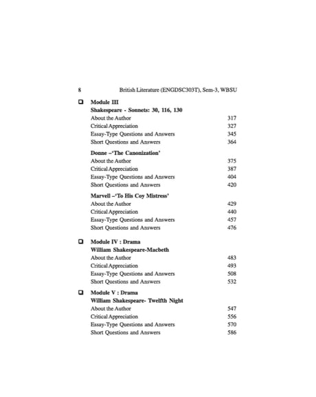 British Literature DS ENGHSE303T, Sem-3, WBSU: Text with Guide Book (English Version) - Retail Maharaj