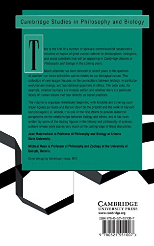 Biology and the Foundations of Ethics (Cambridge Studies in Philosophy and Biology) - Retail Maharaj