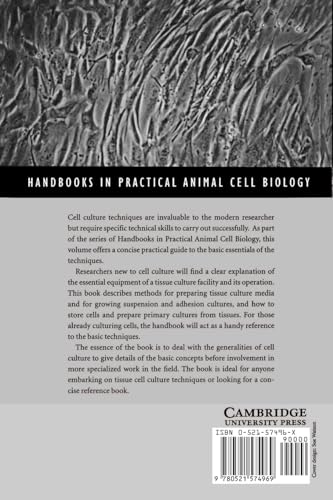 General Techniques of Cell Culture (Handbooks in Practical Animal Cell Biology) - Retail Maharaj
