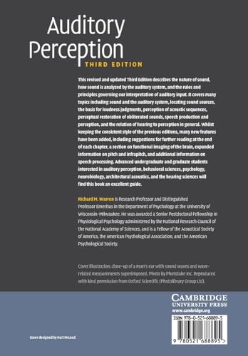 AUDITORY PERCEPTION AN ANALYSIS AND SYNTHESIS 3ED (PB 2008) - Retail Maharaj