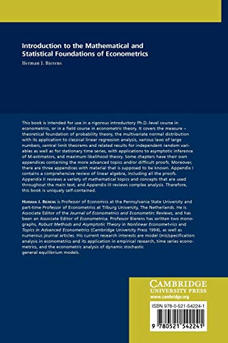 Introduction to the Mathematical and Statistical Foundations of Econometrics (Themes in Modern Econometrics) - Retail Maharaj