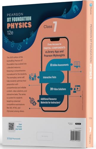 Pearson IIT Foundation'25 Physics Class 7 | For JEE, NTSE & Olympiad Exams | As per CBSE, ICSE & State Curriculums | Free acess to 8 Online Assessments, 39 Video Solutions & Interactive Tests via Pearson MyInsights & elibrary | 12th edition - Retail Maharaj