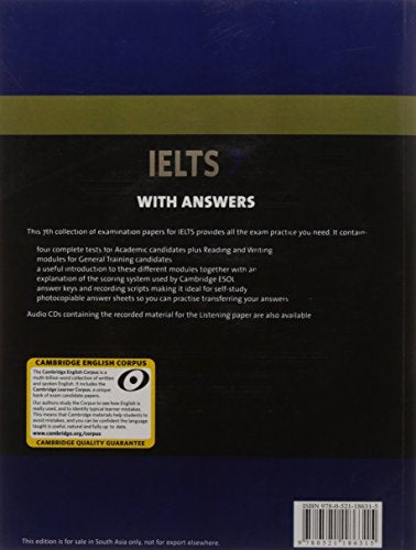 Camb IELTS 7 : With Answers WITH 2ACDS (SOUTH ASIAN EDN) - Retail Maharaj