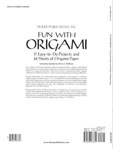 Fun with Origami: 17 Easy-to-Do Projects and 24 Sheets of Origami Paper. (Dover Origami Papercraft) - Retail Maharaj
