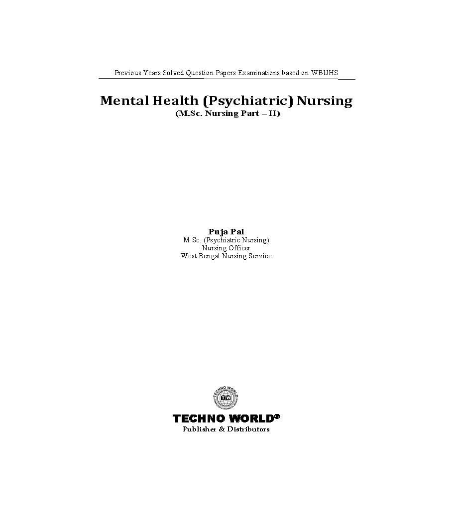 Mental Health Psychiatric Nursing (English Version)