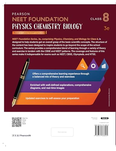 Pearson'26 NEET Foundation Grade 8|Physics, Chemistry, and Biology| For NEET, NSO, Olympiad exams| well-defined explanations, comprehensive diagrams - Retail Maharaj