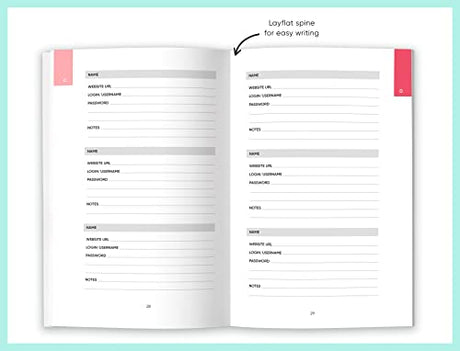 A-Z Password Book: Individual Letter Tabs to Quickly Access Login Information - Retail Maharaj