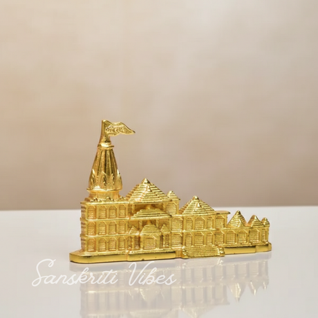 Metal Shri Ram Janam Bhumi Ayodhya Architectural Shree Ram Mandir Model Prabu Showpiece - Retail Maharaj
