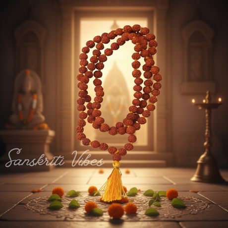 Holy Original Real Rudraksha Kanthi Mala 108 plus 1 Beads Spiritual Japa Mala for Meditation and Protection - Retail Maharaj