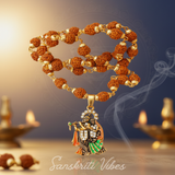 Shri Radha Krishna Pendant with Shiv Rudraksha Chain Spiritual Necklace for Men and Women - Retail Maharaj