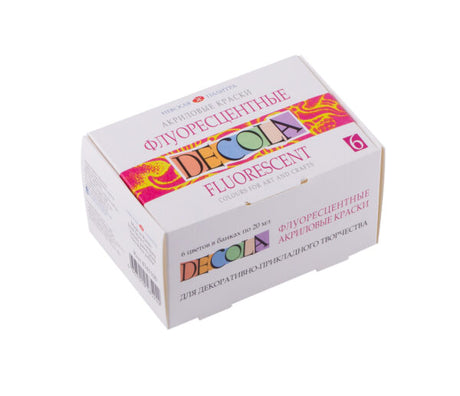 Decola Fluorescent Acrylic Paint Set 20ml x 6 Shades - Retail Maharaj