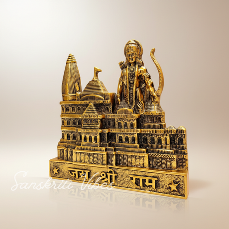 Metal Ayodhya Shree Ram Mandir Architectural Model Showpiece for Home Decor, Office | Metal Showpiece - Retail Maharaj
