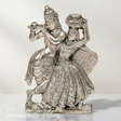 White Metal Dancing Radha Krishna Decorative Showpiece for Home Decor and Gifting 15 cm Aluminium Idol - Retail Maharaj