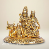 Shiva Parivar Idol Metal Statue Lord Shiva Family Murti for Home Mandir Puja Vastu Prosperity Decor Handcrafted - Retail Maharaj