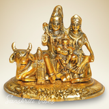Shiva Parivar Idol Metal Statue Lord Shiva Family Murti for Home Mandir Puja Vastu Prosperity Decor Handcrafted - Retail Maharaj