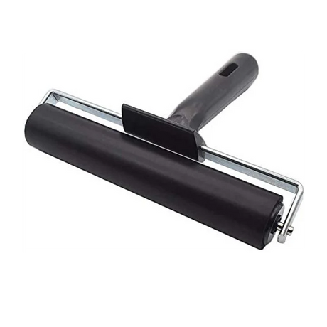 Stationerie 6 Inch Rubber Roller Brayer for Ink, Paint, Block Stamping, Printmaking, and Arts Crafts with Black Handle - Retail Maharaj